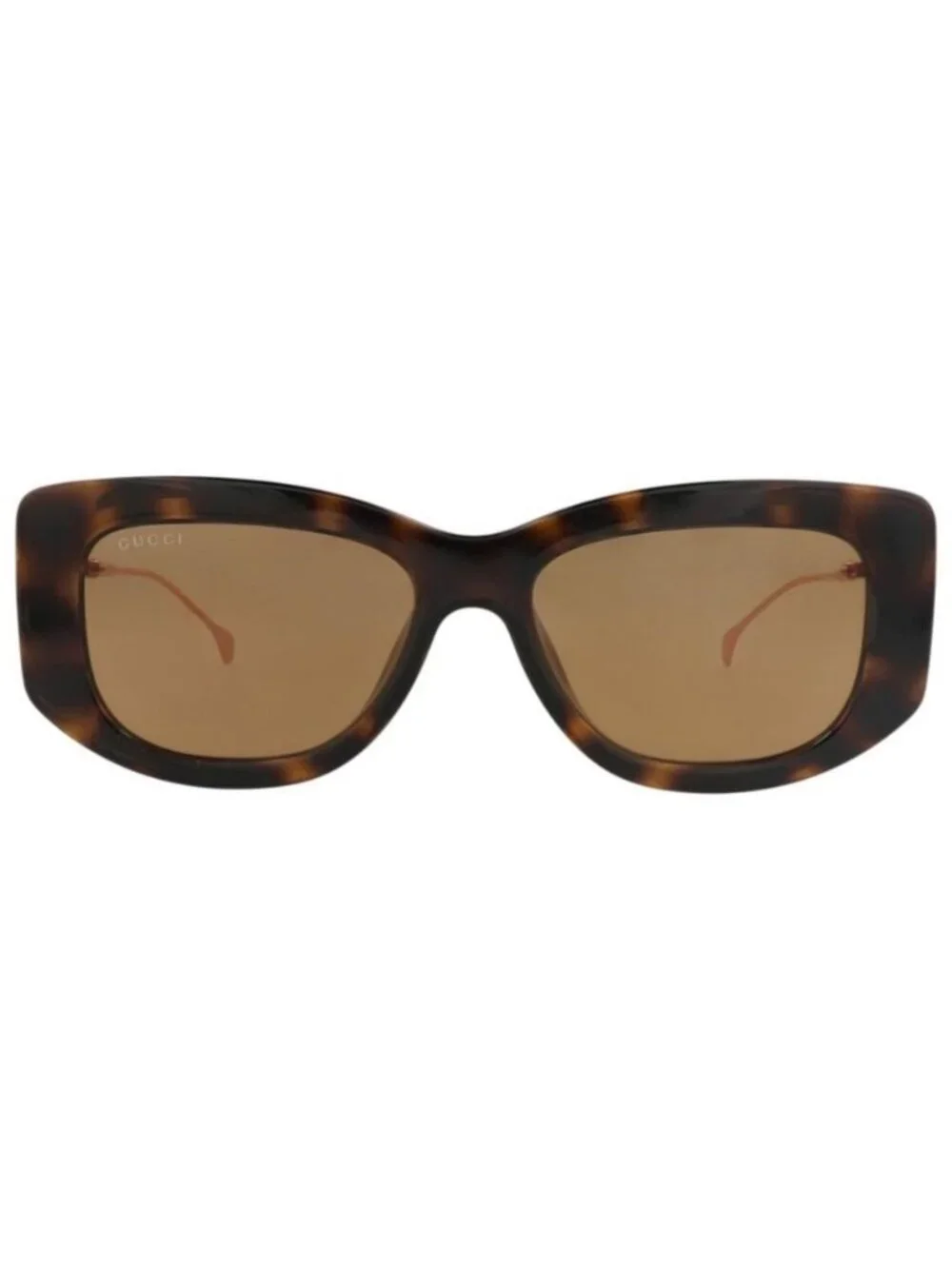 New Gucci Womens Square/Rectangle Havana Gold Brown Fashion Designer Sunglasses